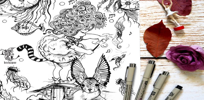Dechapoe Drawing Music Art Sketch